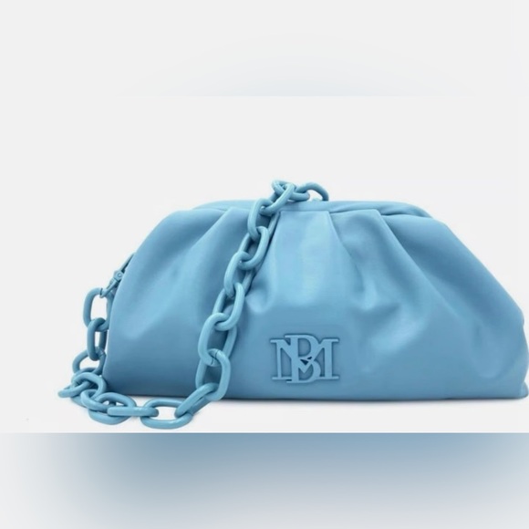 Badgley Mischka Handbags - NWT Badgley Mischka Wrapped Frame clutch bag in soft blue vegan leather